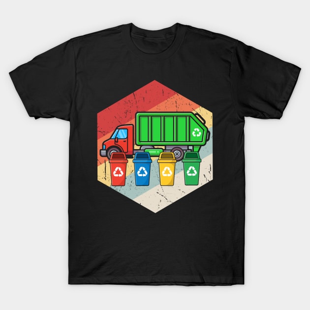 Vintage Retro Recycling Trash Kids Garbage Truck T-Shirt by ReneeShitd